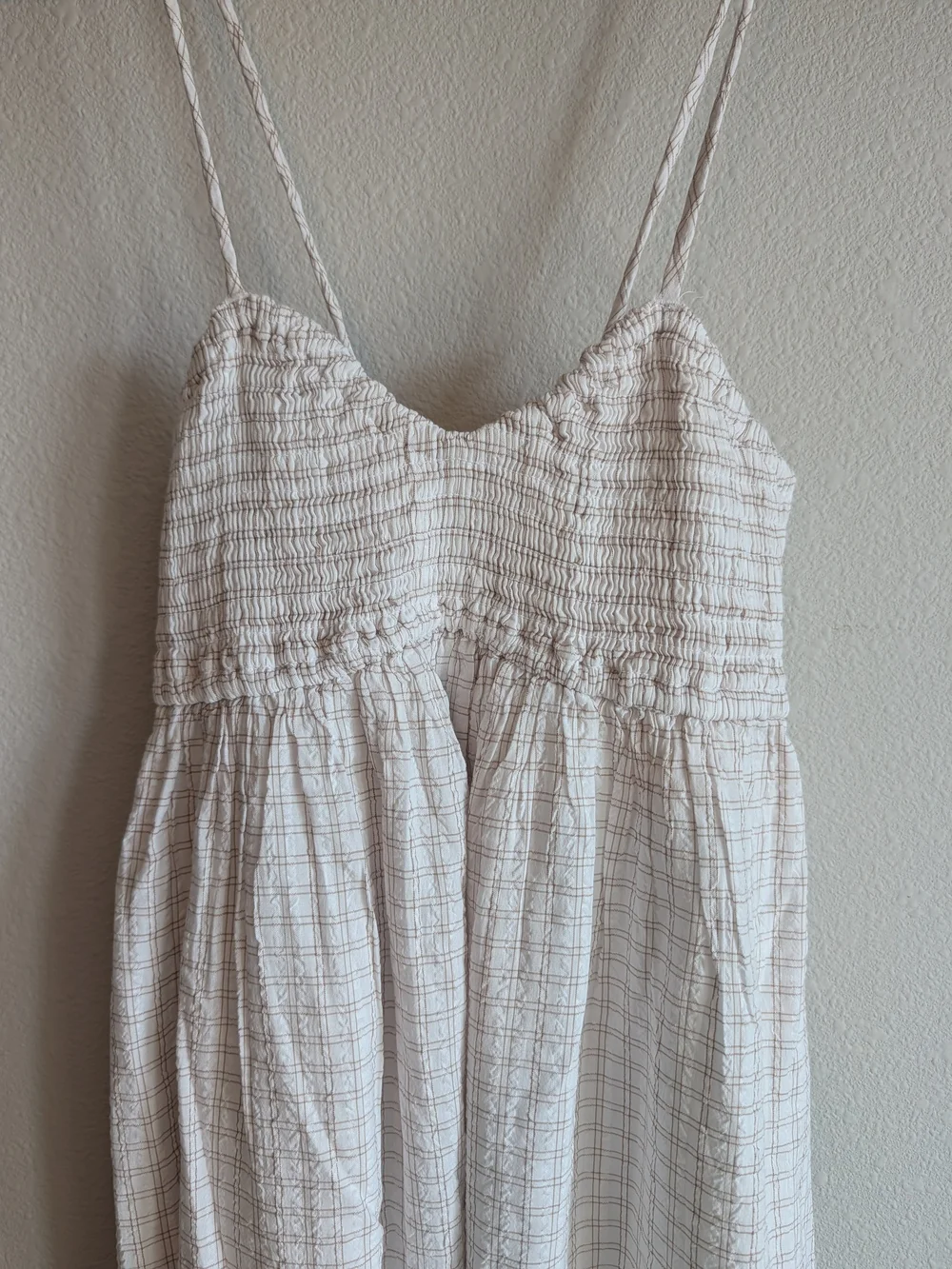 Abercrombie & Fitch White Smocked Maxi Dress